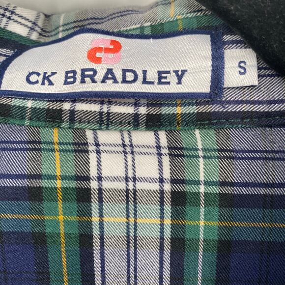 CK Bradley Women's Blue & Green Plaid Button Front Top Size Small - Picture 2 of 10